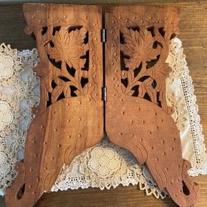 Carved Wooden Plant Stand